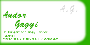 andor gagyi business card